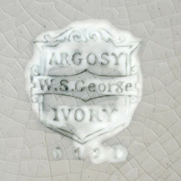 Argosy W.S. George Ivory Vintage Plate Green Rim & Cameo Silhouette Design - Picture 6 of 6